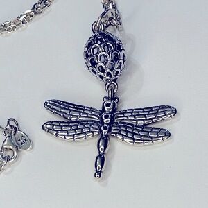 Pandora Dragonfly Necklace 14k 925